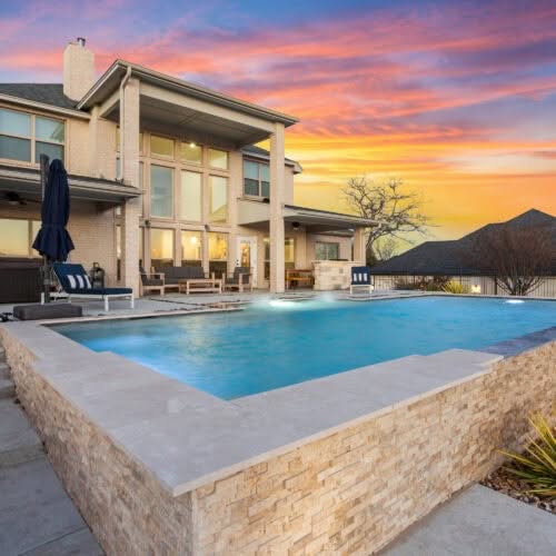 Custom Built Pool with Faux Infinity Edge by Aquanauts